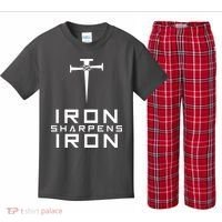 Iron Sharpens Iron Christian Faith Kids Plaid Pajama Set thumb 0
