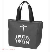 Iron Sharpens Iron Christian Faith Tote Bag thumb 3