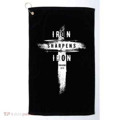 Iron Sharpens Iron Proverbs 2717 Christian Golf Towel