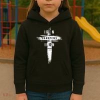 Iron Sharpens Iron Proverbs 2717 Christian Kids Hoodie thumb 3