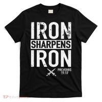 Iron Sharpens Iron Proverbs 27:17 Christian T-Shirt thumb 0