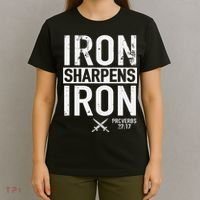 Iron Sharpens Iron Proverbs 27:17 Christian T-Shirt thumb 4