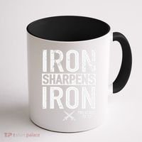 Iron Sharpens Iron Proverbs 27:17 Christian Coffee Mug thumb 1