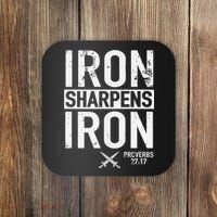 Iron Sharpens Iron Proverbs 27:17 Christian Coaster thumb 0