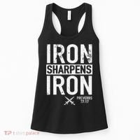 Iron Sharpens Iron Proverbs 27:17 Christian Women's Tank Top thumb 0
