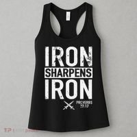 Iron Sharpens Iron Proverbs 27:17 Christian Women's Tank Top thumb 3
