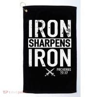 Iron Sharpens Iron Proverbs 27:17 Christian Golf Towel thumb 0