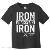 Iron Sharpens Iron Proverbs 27:17 Christian Toddler T-Shirt thumb 0
