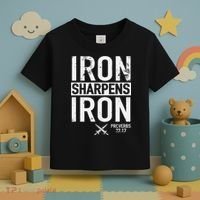 Iron Sharpens Iron Proverbs 27:17 Christian Toddler T-Shirt thumb 3