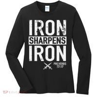 Iron Sharpens Iron Proverbs 27:17 Christian Women's Long Sleeve Shirt thumb 0