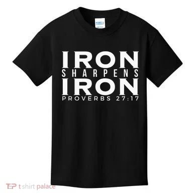 Iron Sharpens Iron Proverbs 2717 Kids T-Shirt
