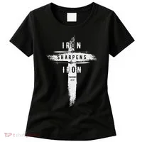 Iron Sharpens Iron Proverbs 2717 Christian Women's T-Shirt thumb 0