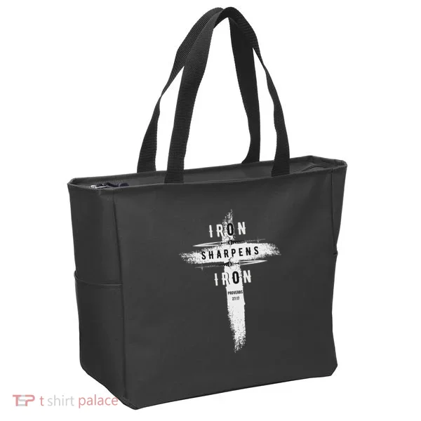 Iron Sharpens Iron Proverbs 2717 Christian Tote Bag