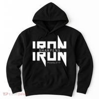 Iron Sharpens Iron Bible Jesus Faith Religious Christian Hoodie thumb 0
