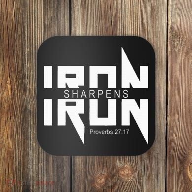 Iron Sharpens Iron Bible Jesus Faith Religious Christian Coaster
