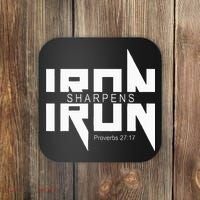 Iron Sharpens Iron Bible Jesus Faith Religious Christian Coaster thumb 0