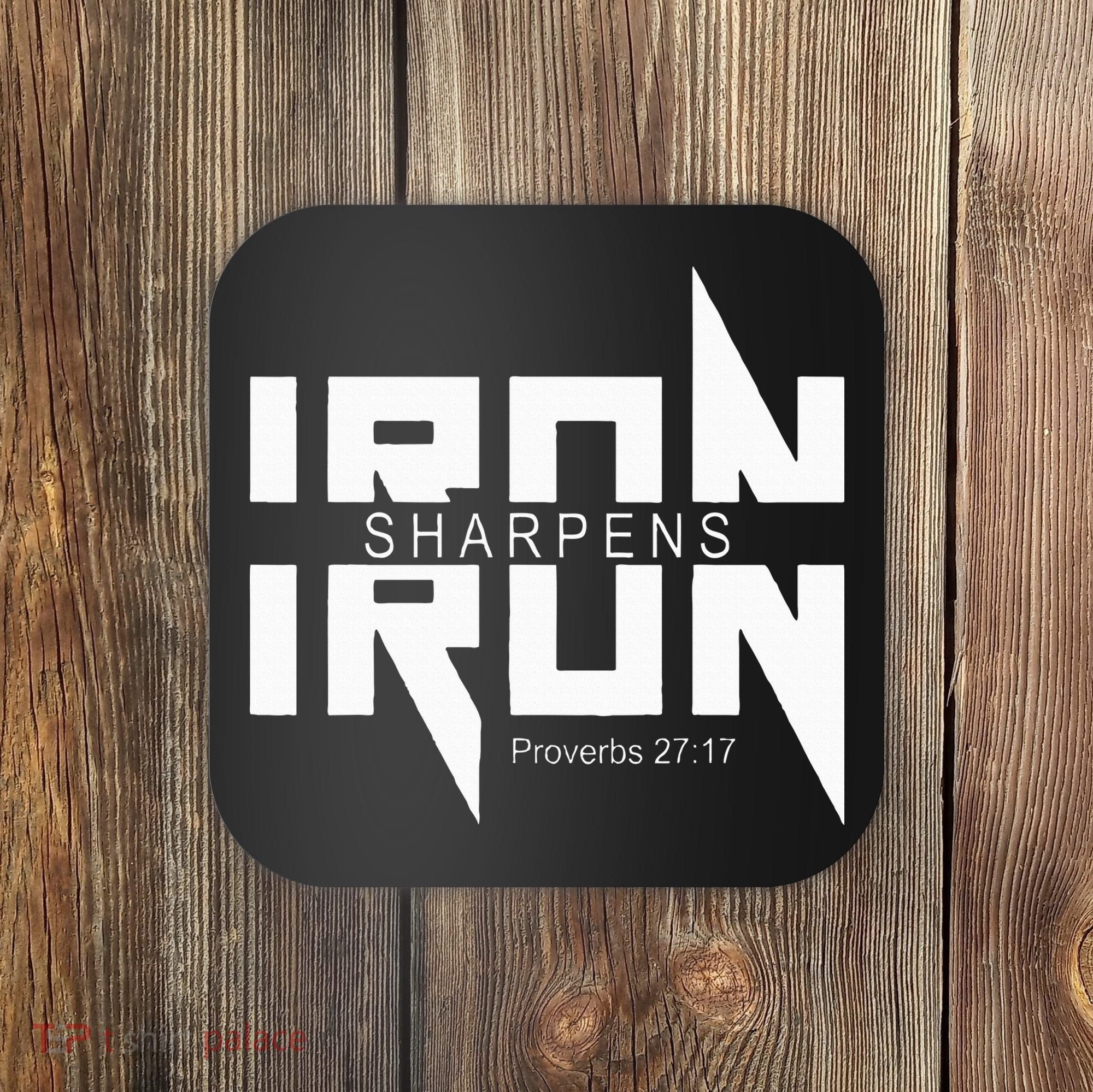 Iron Sharpens Iron Bible Jesus Faith Religious Christian Coaster