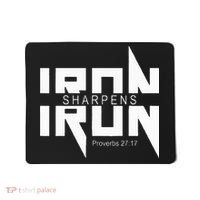 Iron Sharpens Iron Bible Jesus Faith Religious Christian Mousepad thumb 0