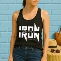 Iron Sharpens Iron Bible Jesus Faith Religious Christian Women's Tank Top thumb 2