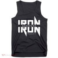 Iron Sharpens Iron Bible Jesus Faith Religious Christian Tank Top thumb 0