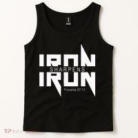 Iron Sharpens Iron Bible Jesus Faith Religious Christian Tank Top thumb 2