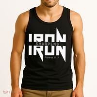 Iron Sharpens Iron Bible Jesus Faith Religious Christian Tank Top thumb 3