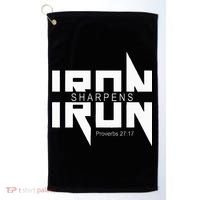 Iron Sharpens Iron Bible Jesus Faith Religious Christian Golf Towel thumb 0