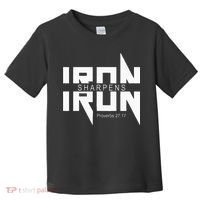 Iron Sharpens Iron Bible Jesus Faith Religious Christian Toddler T-Shirt thumb 0