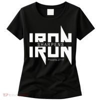 Iron Sharpens Iron Bible Jesus Faith Religious Christian Women's T-Shirt thumb 0