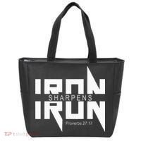 Iron Sharpens Iron Bible Jesus Faith Religious Christian Tote Bag thumb 0