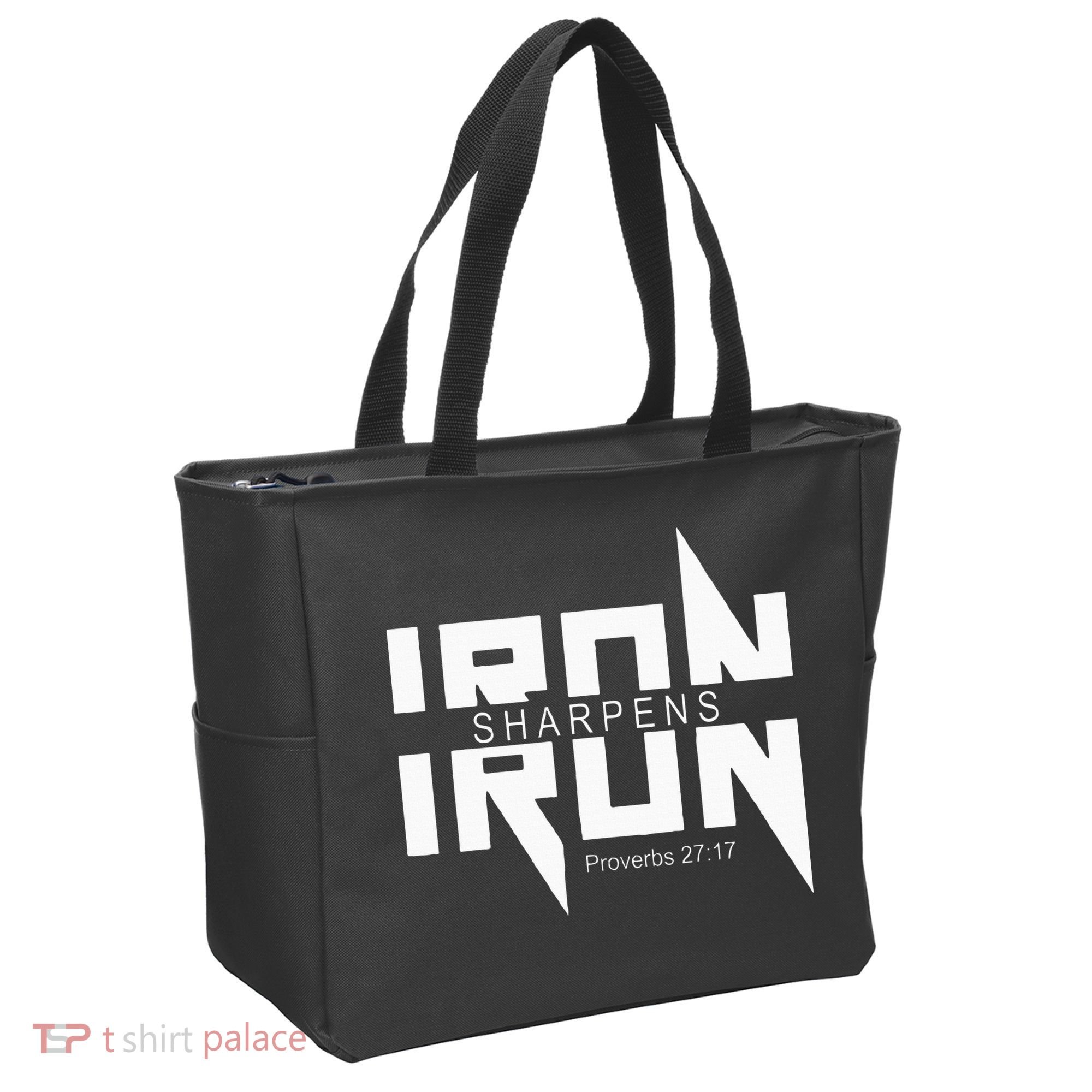 Iron Sharpens Iron Bible Jesus Faith Religious Christian Tote Bag