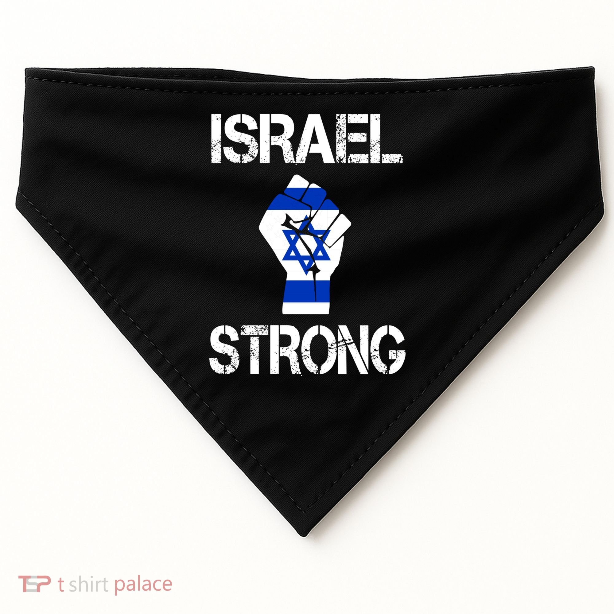 Israel Strong I Stand With Israel Israeli Flag Support USA-Made Doggie Bandana