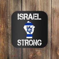 Israel Strong I Stand With Israel Israeli Flag Support Coaster thumb 0