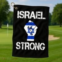 Israel Strong I Stand With Israel Israeli Flag Support Golf Towel thumb 1