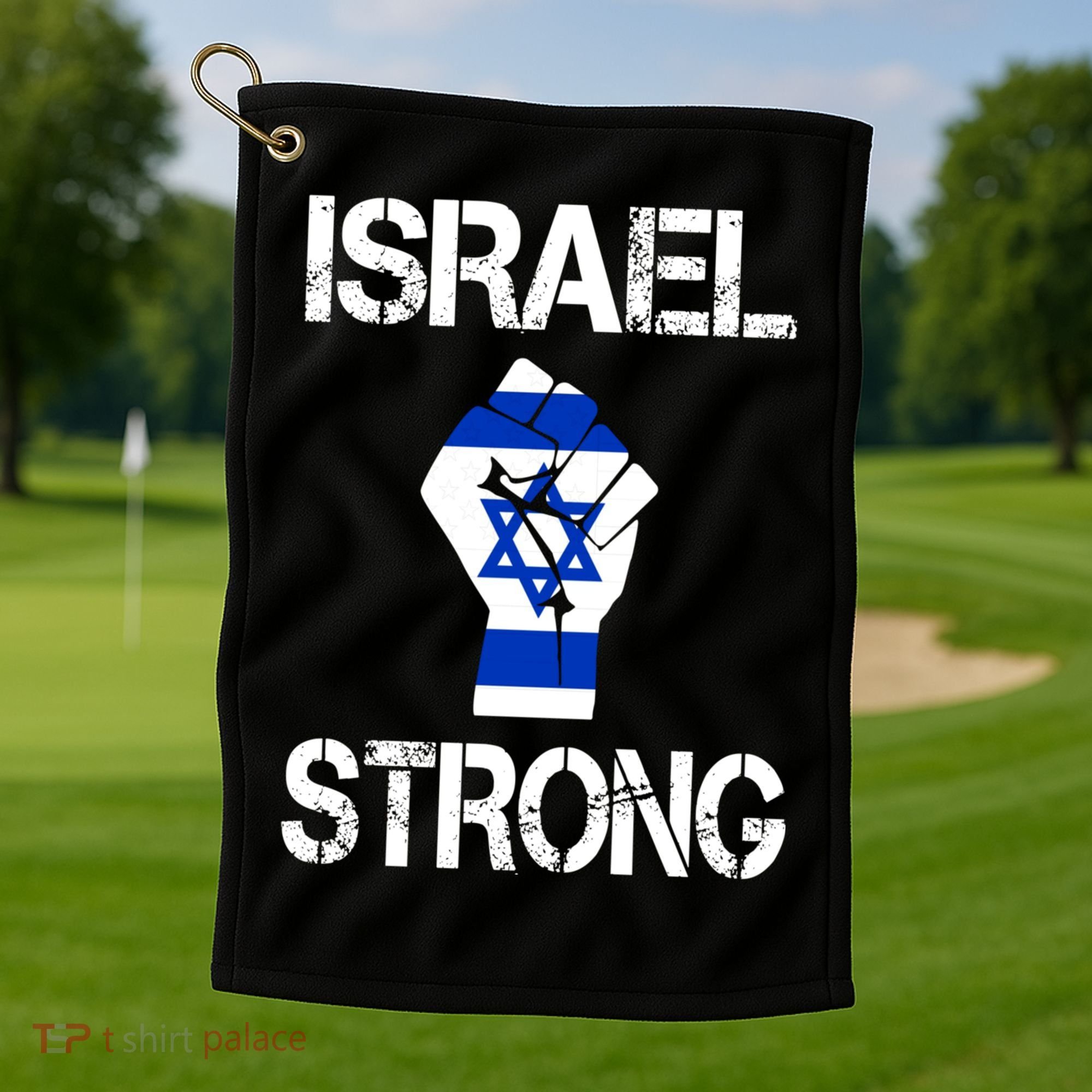 Israel Strong I Stand With Israel Israeli Flag Support Golf Towel