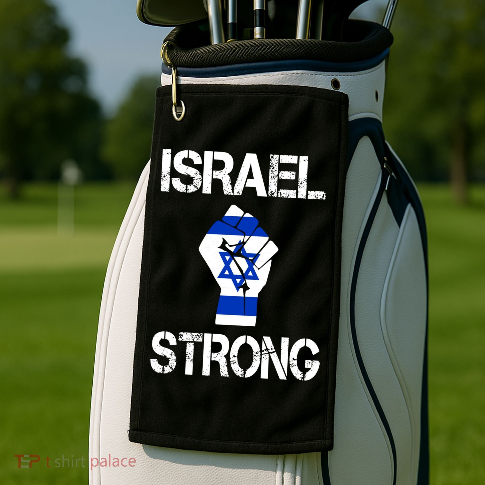 Israel Strong I Stand With Israel Israeli Flag Support Golf Towel