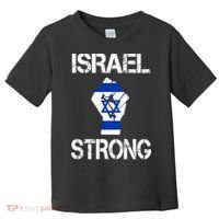 Israel Strong I Stand With Israel Israeli Flag Support Toddler T-Shirt thumb 0