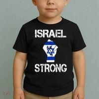 Israel Strong I Stand With Israel Israeli Flag Support Toddler T-Shirt thumb 2