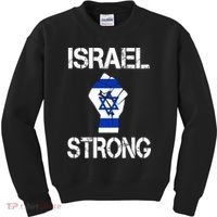 Israel Strong I Stand With Israel Israeli Flag Support Kids Sweatshirt thumb 0