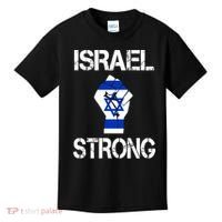 Israel Strong I Stand With Israel Israeli Flag Support Kids T-Shirt thumb 0