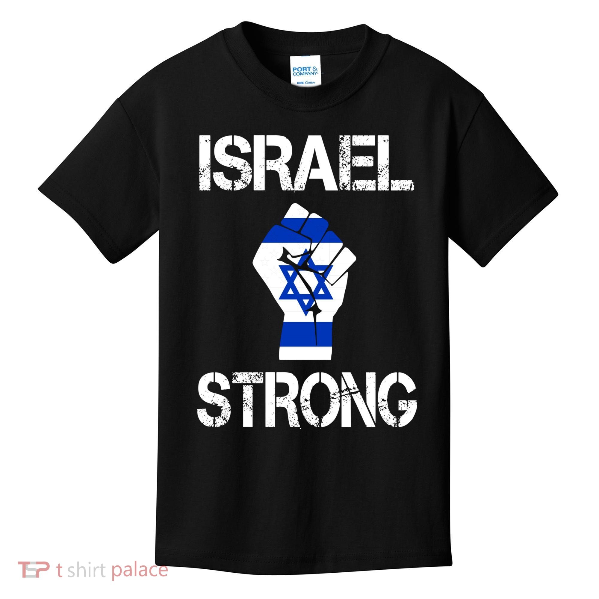 Israel Strong I Stand With Israel Israeli Flag Support Kids T-Shirt