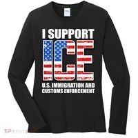 I Support ICE US Immigration And Customs Enforcement Women's Long Sleeve Shirt thumb 0