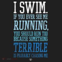 I Swim If You Ever See Me Running Funny Swimmer Beanie thumb 2