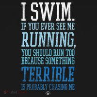 I Swim If You Ever See Me Running Funny Swimmer Women's Hoodie thumb 2