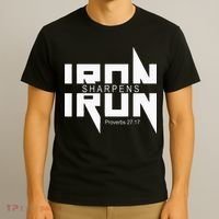 Iron Sharpens Iron Bible Jesus Faith Religious Christian T-Shirt thumb 3