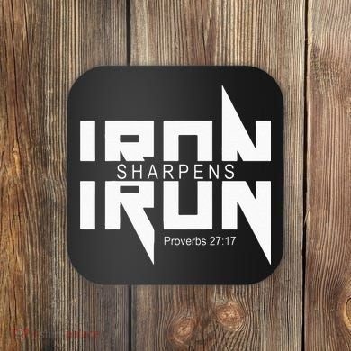 Iron Sharpens Iron Bible Jesus Faith Religious Christian Coaster