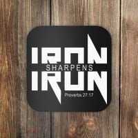 Iron Sharpens Iron Bible Jesus Faith Religious Christian Coaster thumb 0