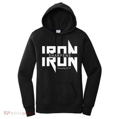 Iron Sharpens Iron Bible Jesus Faith Religious Christian Women's Hoodie