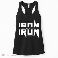 Iron Sharpens Iron Bible Jesus Faith Religious Christian Women's Tank Top thumb 0