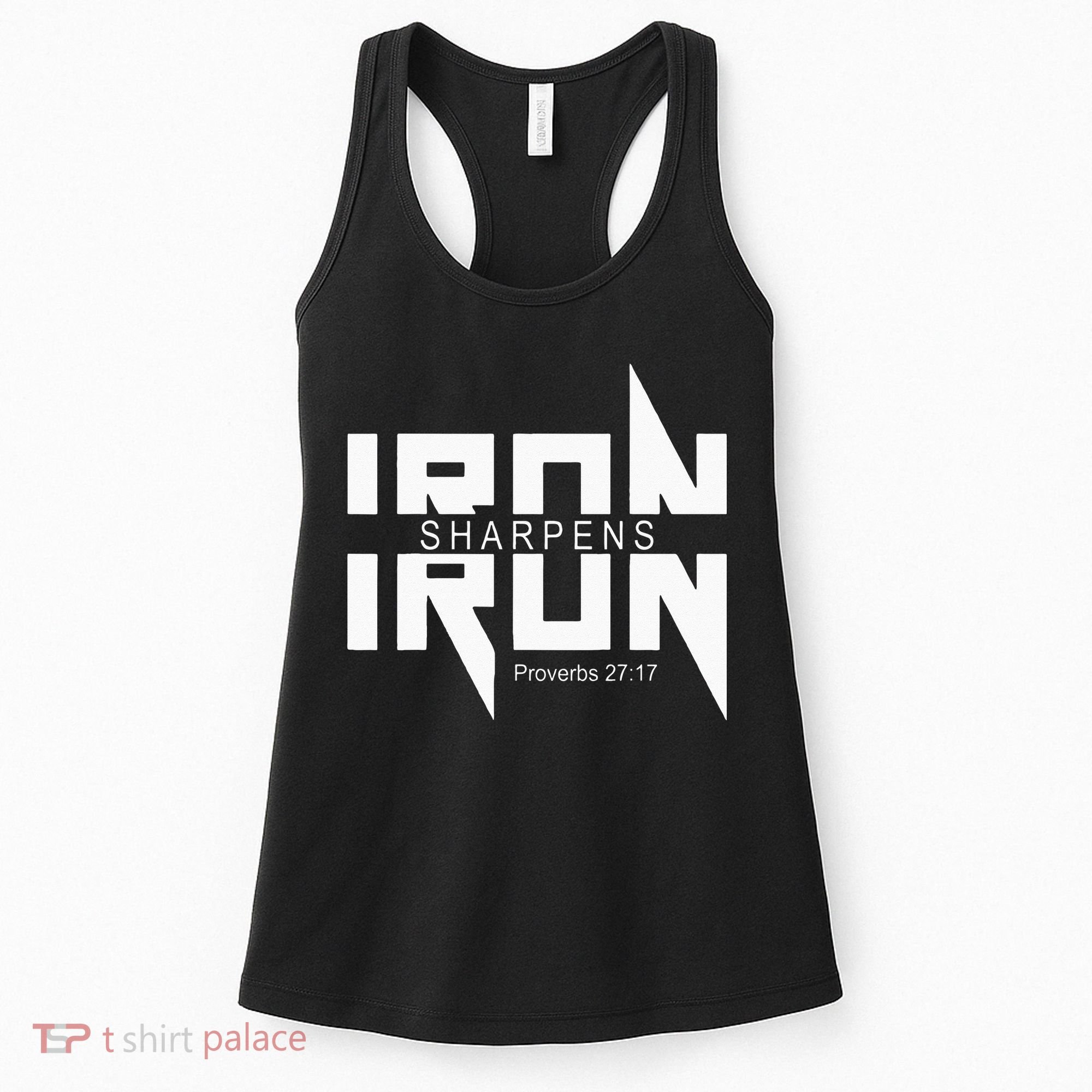 Iron Sharpens Iron Bible Jesus Faith Religious Christian Women's Tank Top